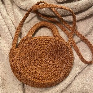 Burnt orange woven universal threads crossbody bag